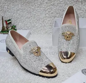 White  Versace Men's Velvet Loafers