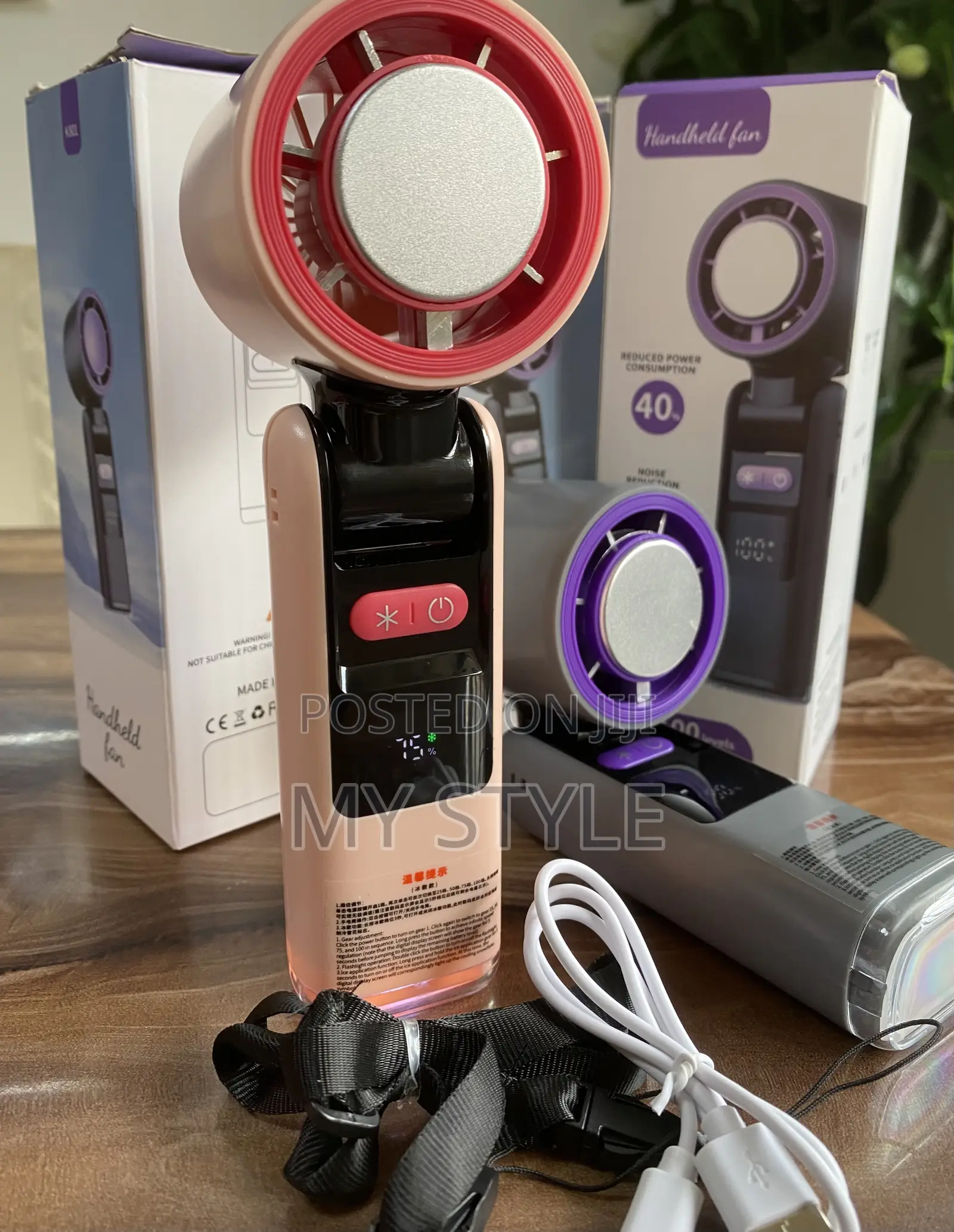 Hand Held Rechargeable Fan Ice Compress Function