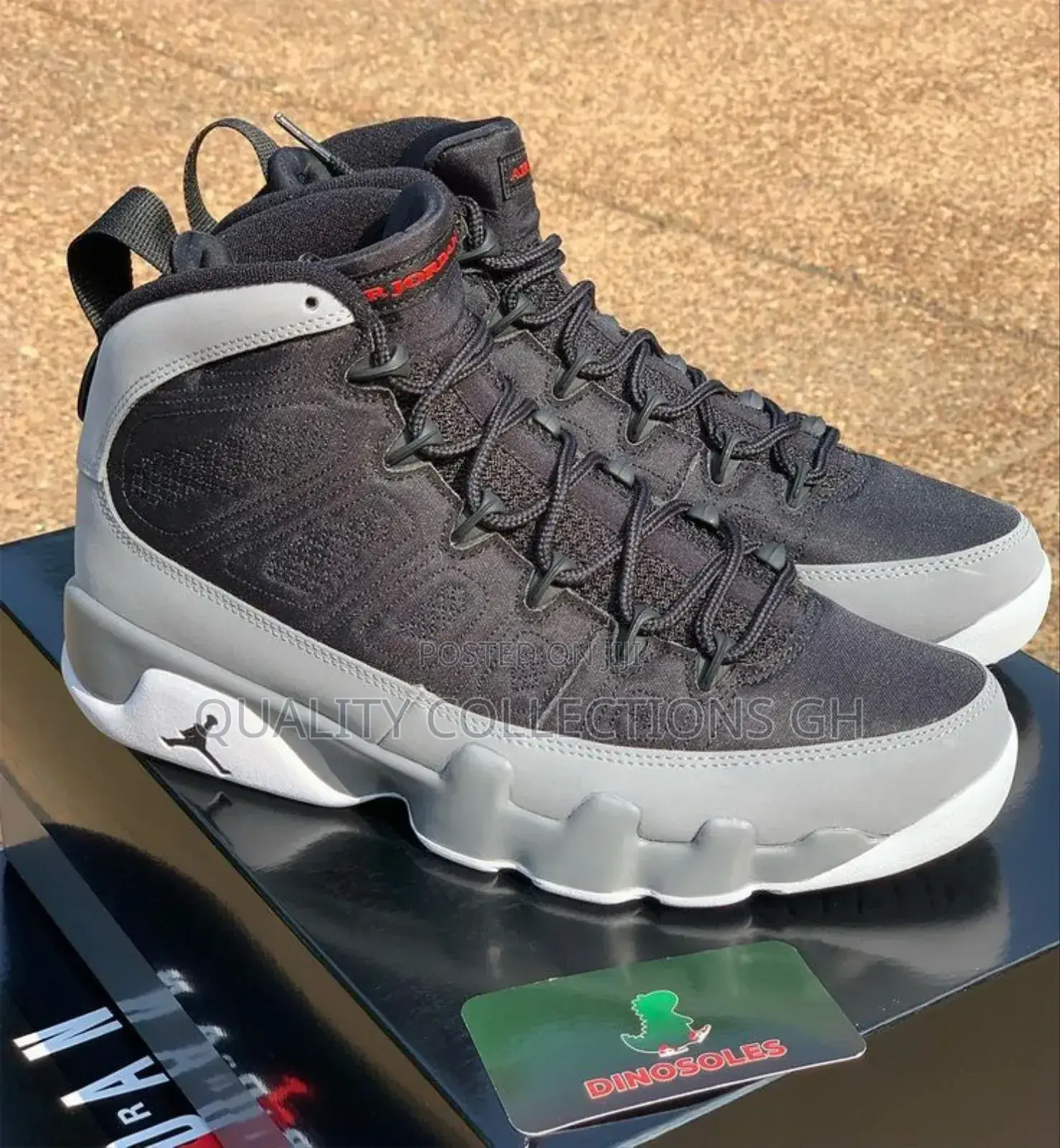 Jordan 9 Black and Ash and White
