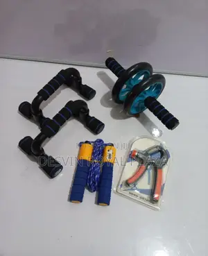Roller/Push Up Bar/Adjustable Hand Grip/Skipping Rope