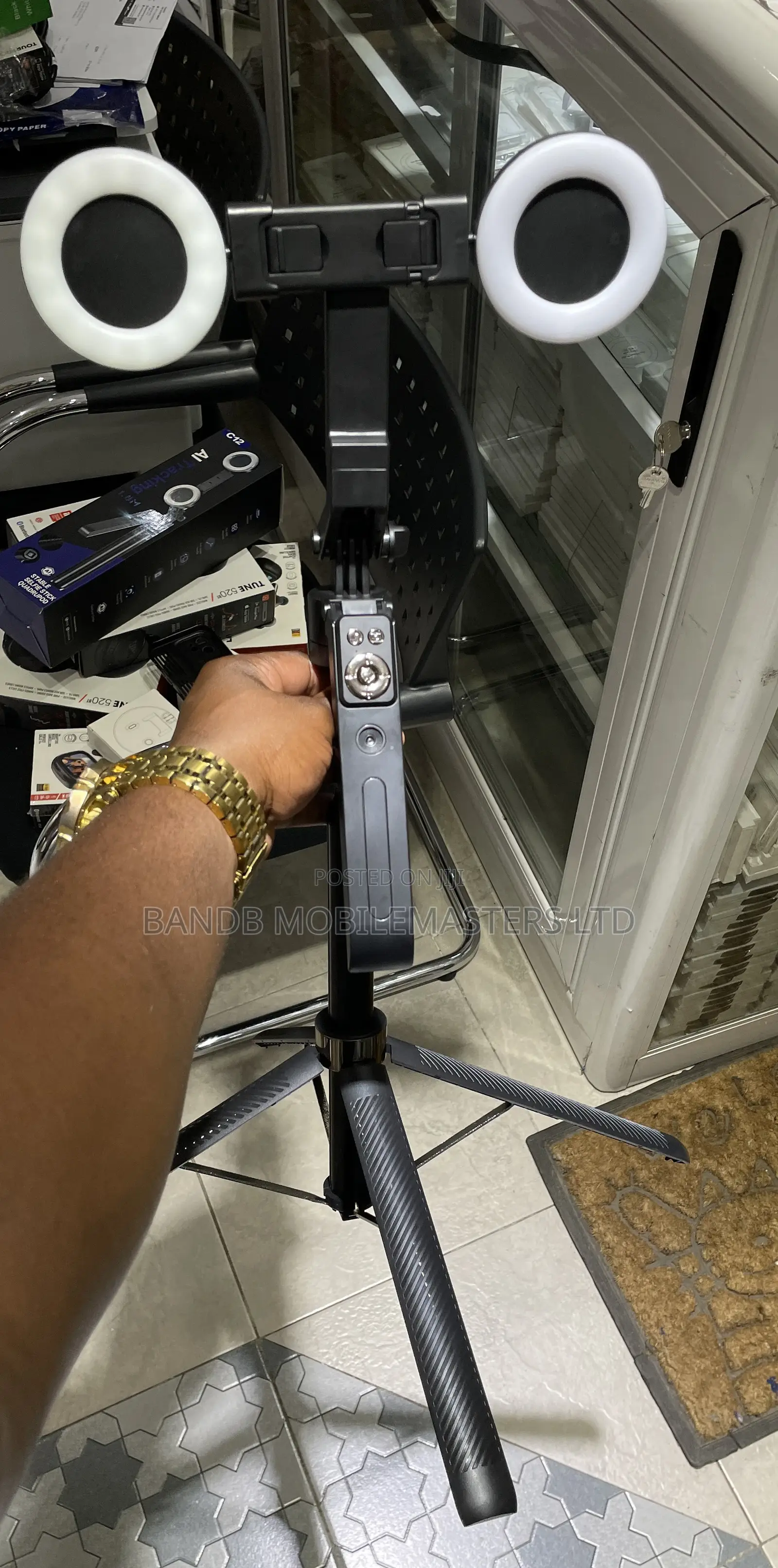 C12 Ai Tracking Camera Remote and Stable Selfie Stick Quadrupod