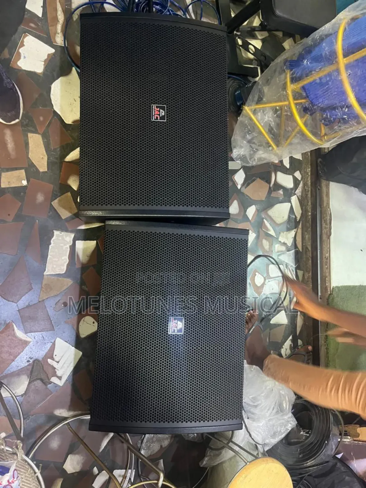 Jac 15-Inch Professional Stage Monitor Speakers.