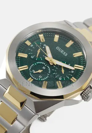 Guess Dashboard Chronograph Silver And Gold With Green Dial