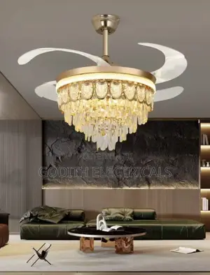 Nordic Luxury Crystal Ceiling Fan With Light