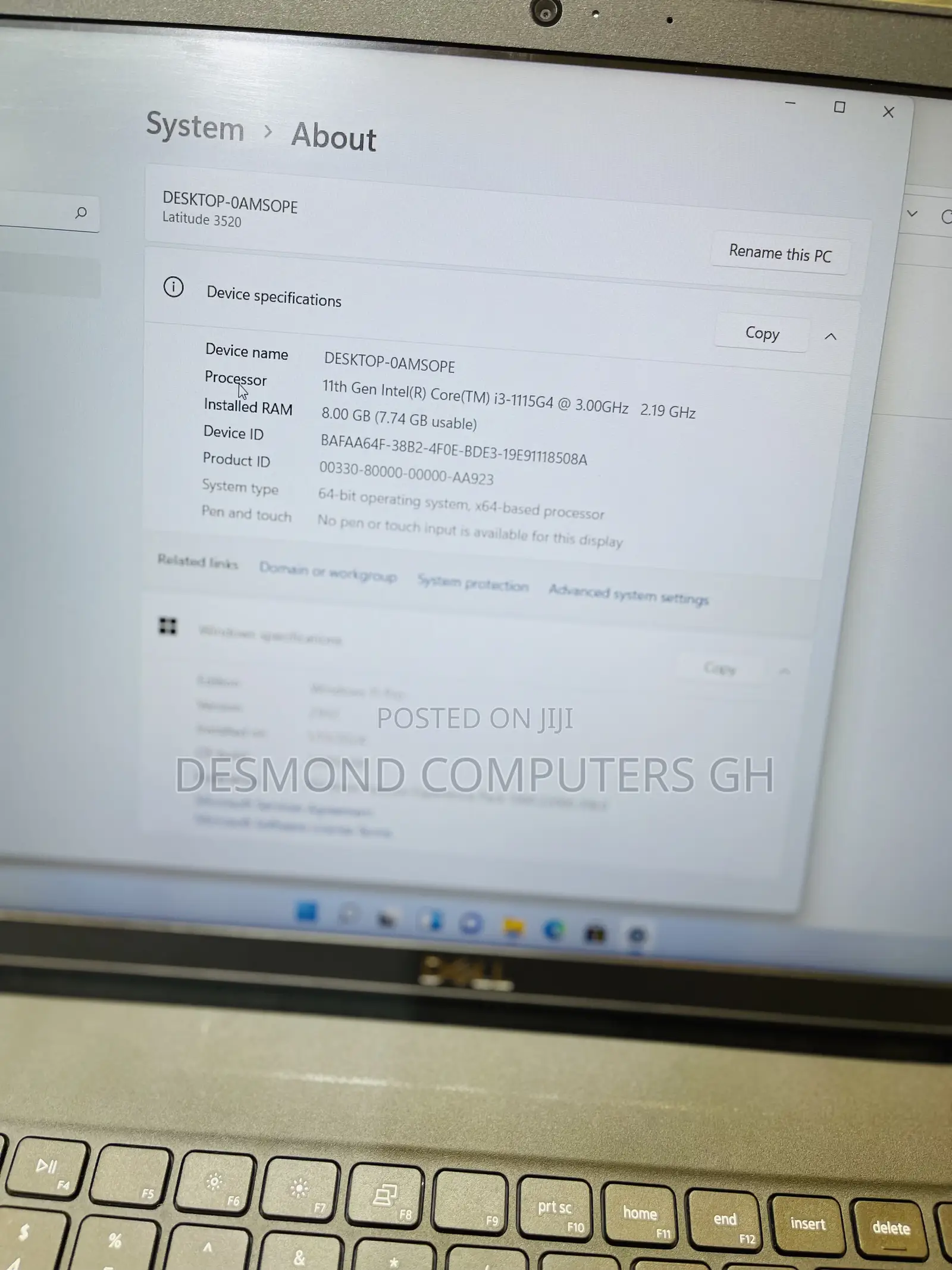 Laptop Dell Latitude 3520 8GB Intel Core i3 SSD 256GB