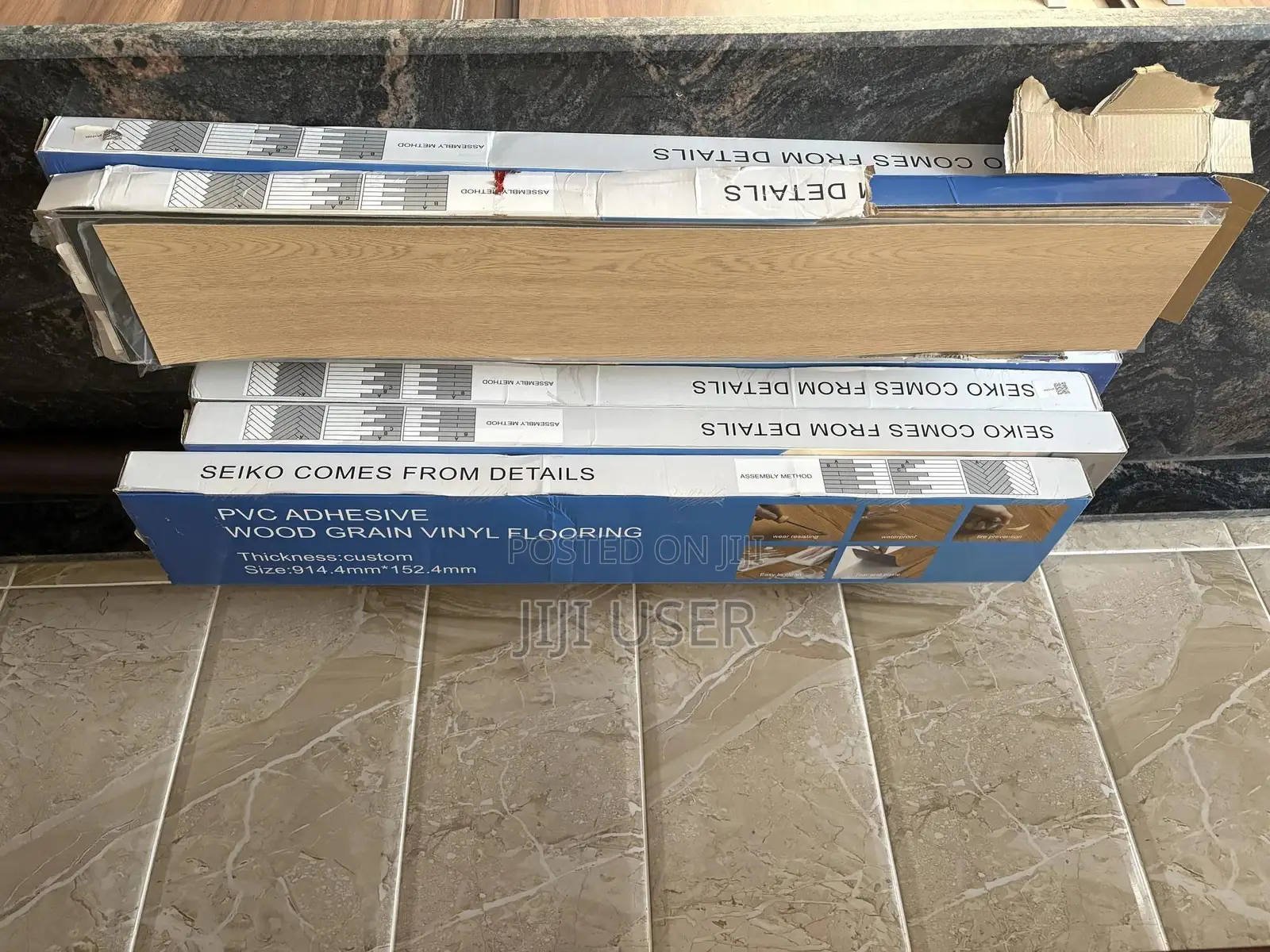 Box Of 36 Self-adhesive Waterproof Pvc Tile Flooring