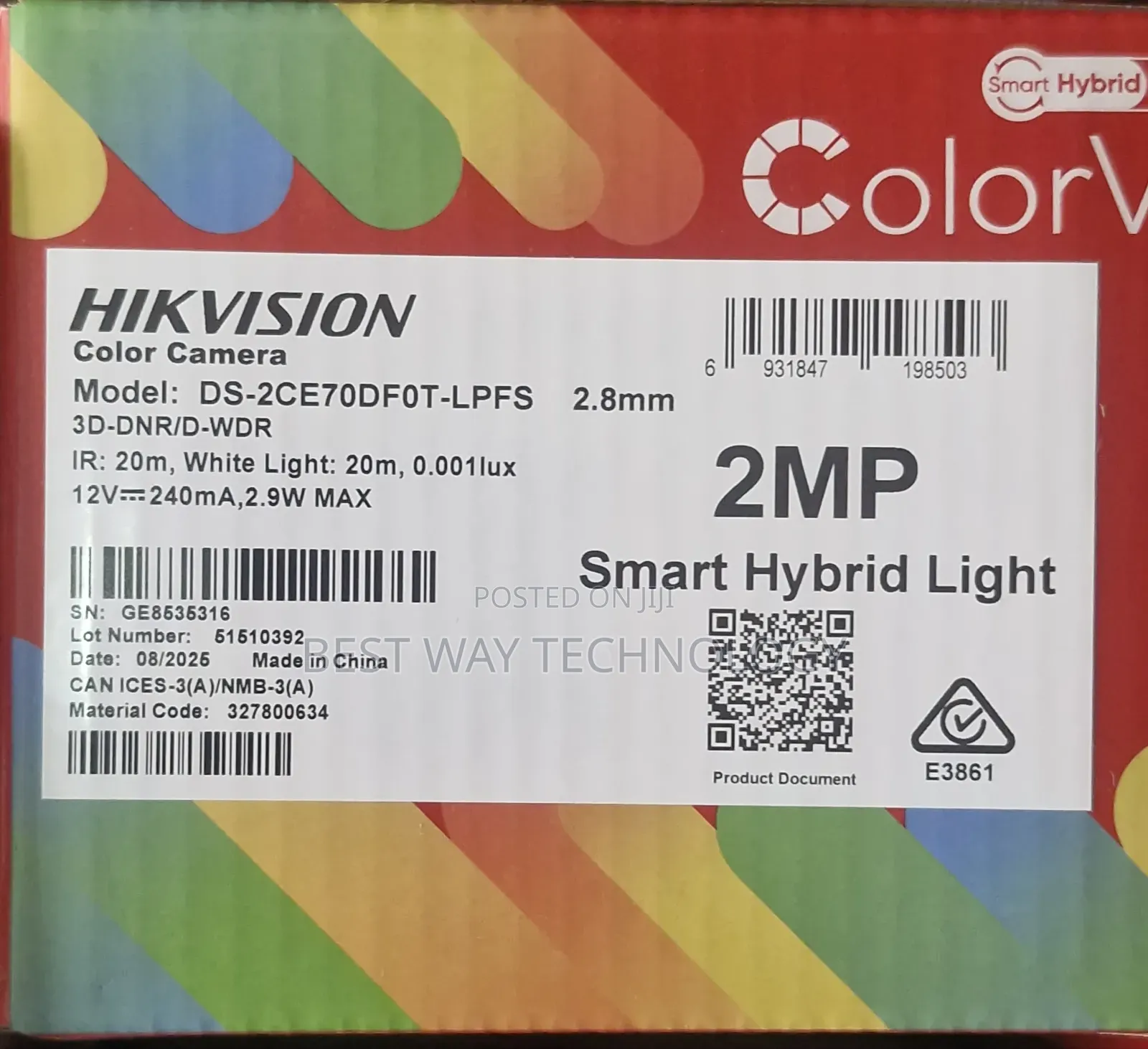 Colourv 2mp Dome/Indoor Camera
