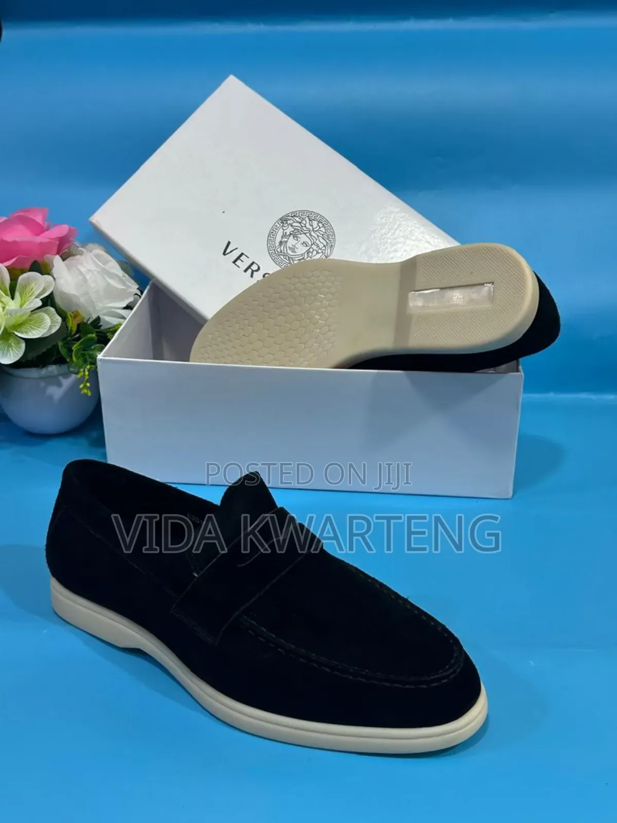 High Quality Versace Black Suede Loafers