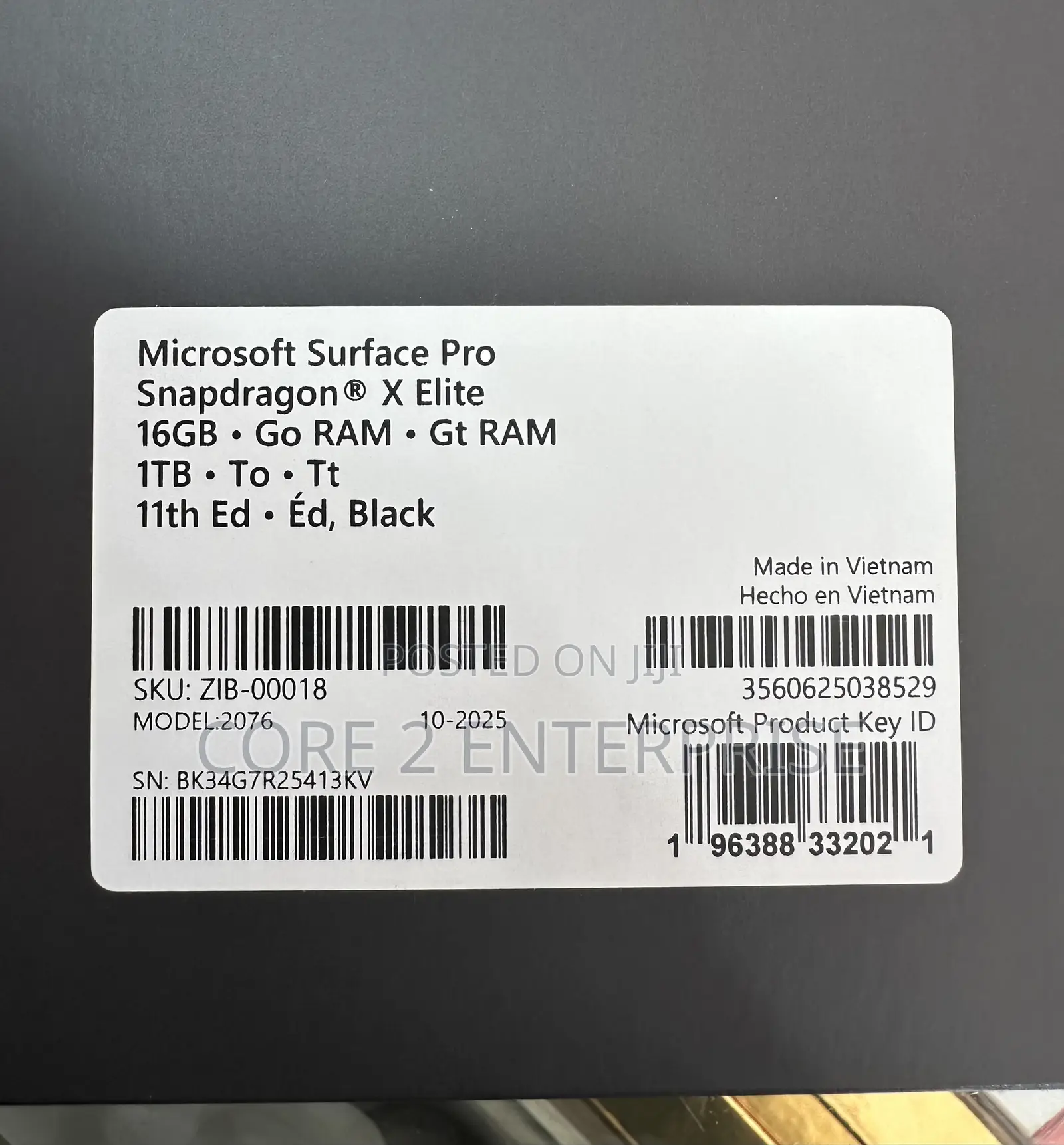 New Microsoft Surface Pro 16GB Qualcomm Snapdragon X Elite SSD 1T