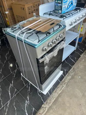 Nasco Gas Cooker, 50x50cm, 4 Burners, Oven, Silver