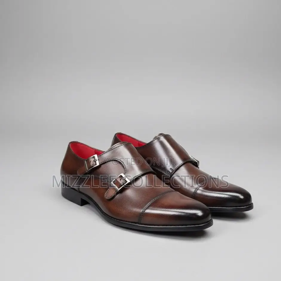 Quality Italian Coffee Monk Strap Shoe for Men