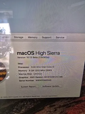 Desktop Computer Apple iMac 8GB Intel Core i3 SSD 250GB