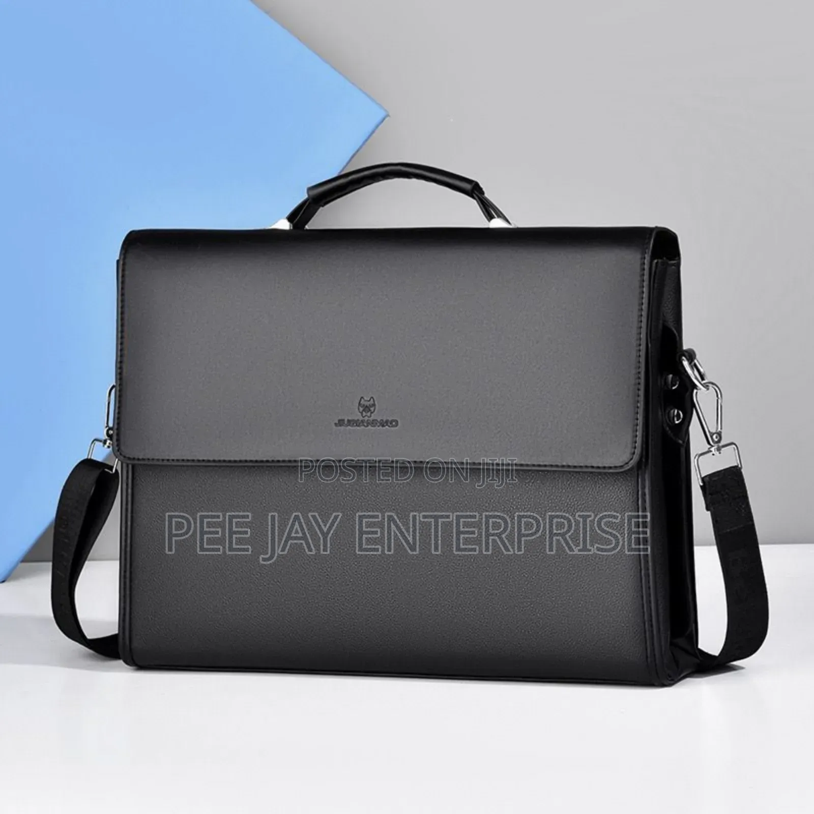 Square Side Crossbody Bag Document Leather Executive Briefcase for Men