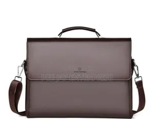 Square Side Crossbody Bag Document Leather Executive Briefcase for Men