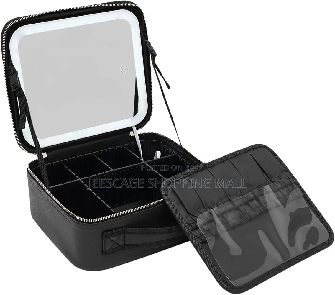 Light Up Mirror Cosmetics, Organizer Makeup Case Bag