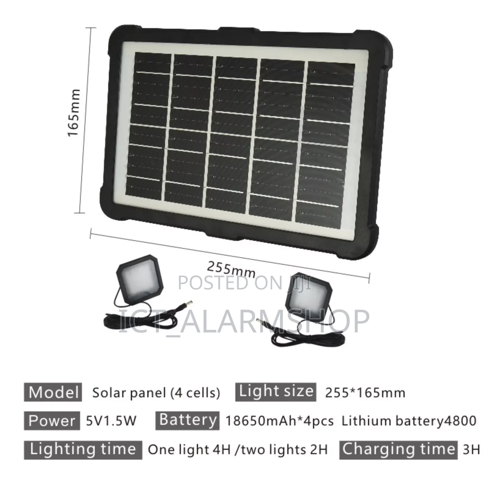Solar Panel With Battery And Usb Charger Led Lights