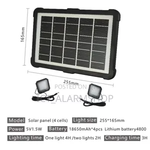 Solar Panel With Battery And Usb Charger Led Lights