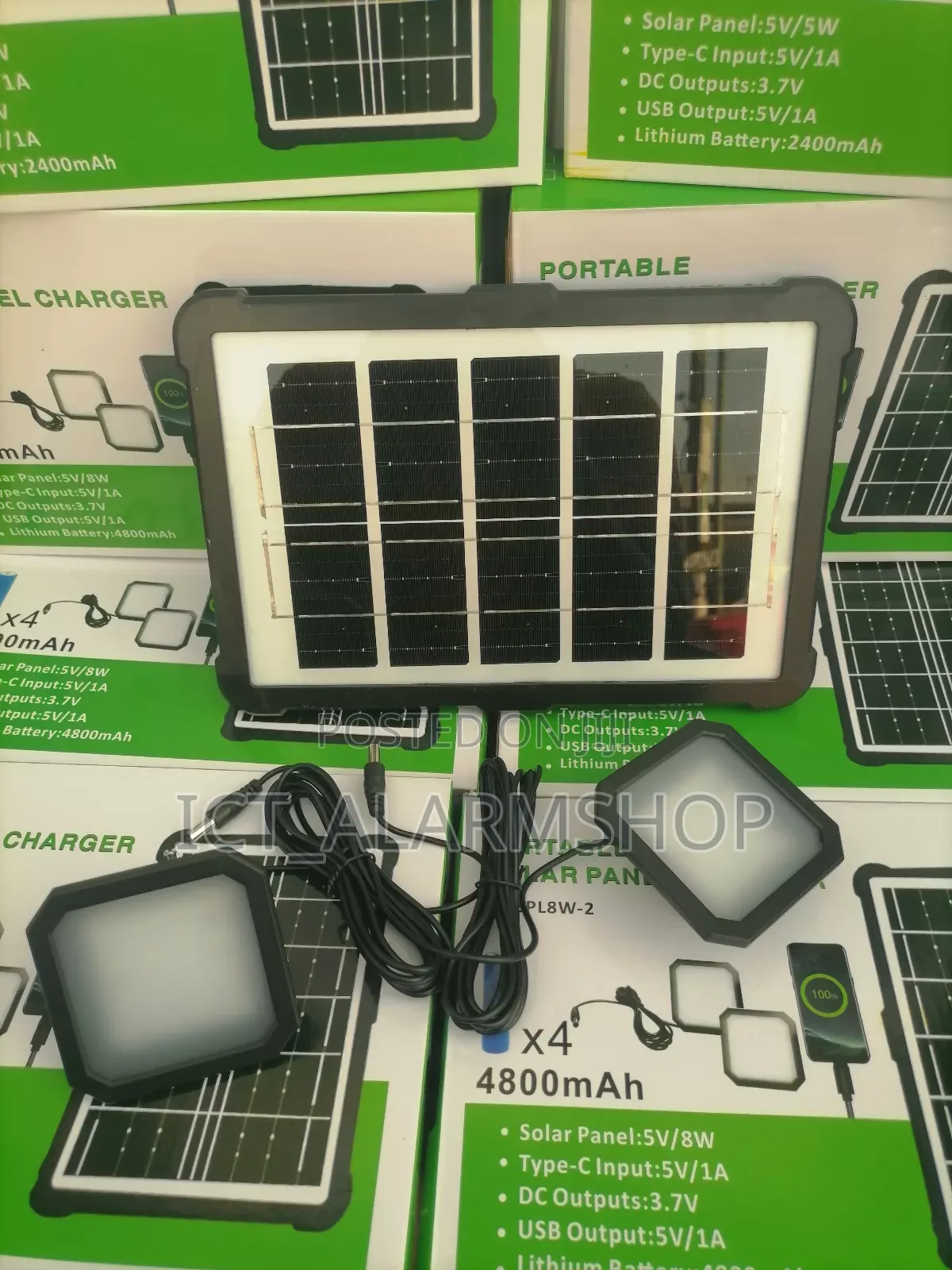 Solar Panel With Battery And Usb Charger Led Lights