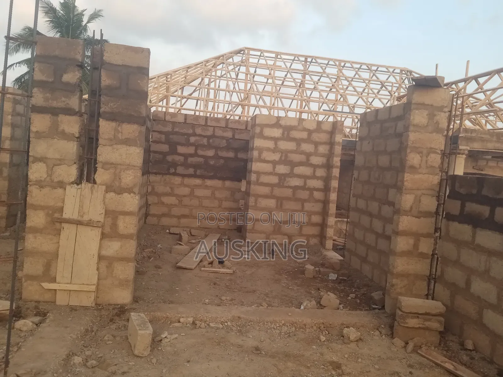 Fence Wall and Building Attached With 2 Stores