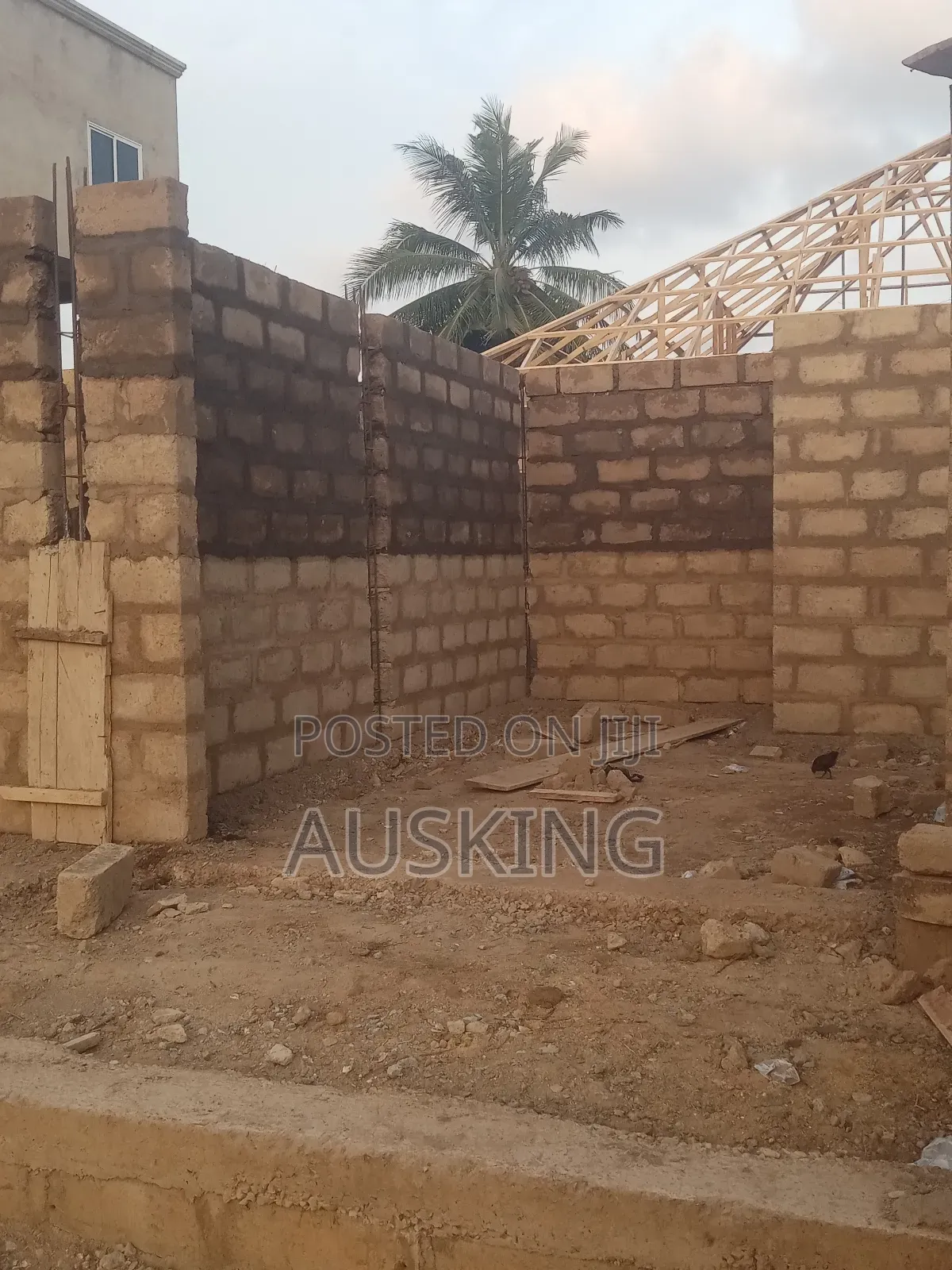 Fence Wall and Building Attached With 2 Stores