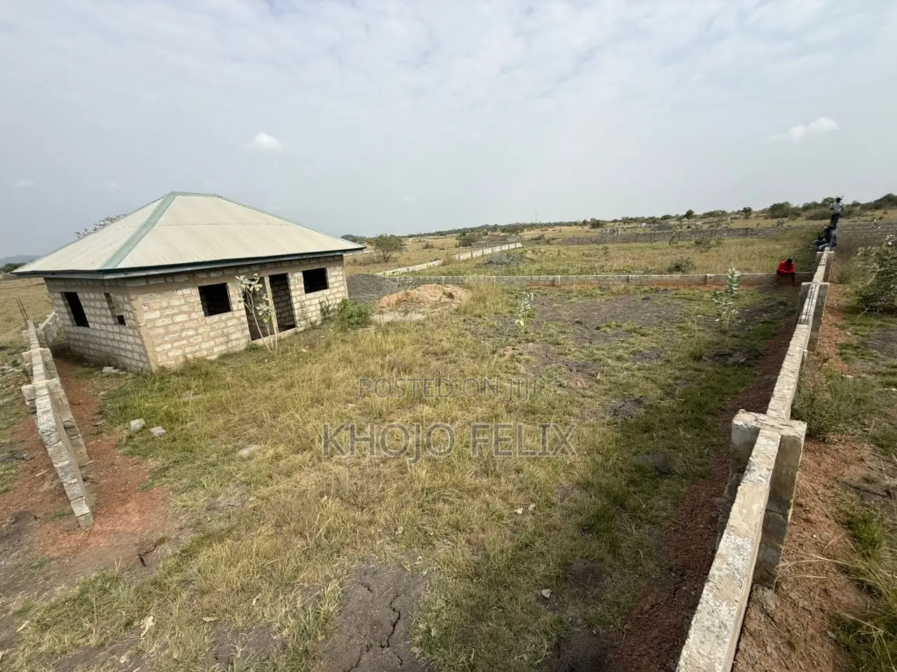 2 and Half Plots of Land With 2 Semi Completed Single Rooms ( Fenced )