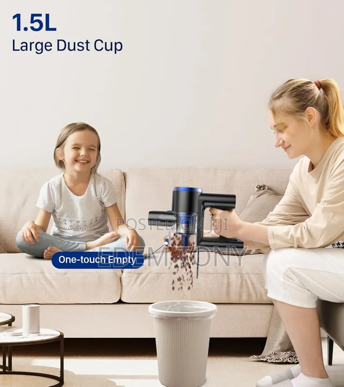 Mibode -Cordless Vacuum Cleaner, Powerful Stick Vacuum With 3 Suctions