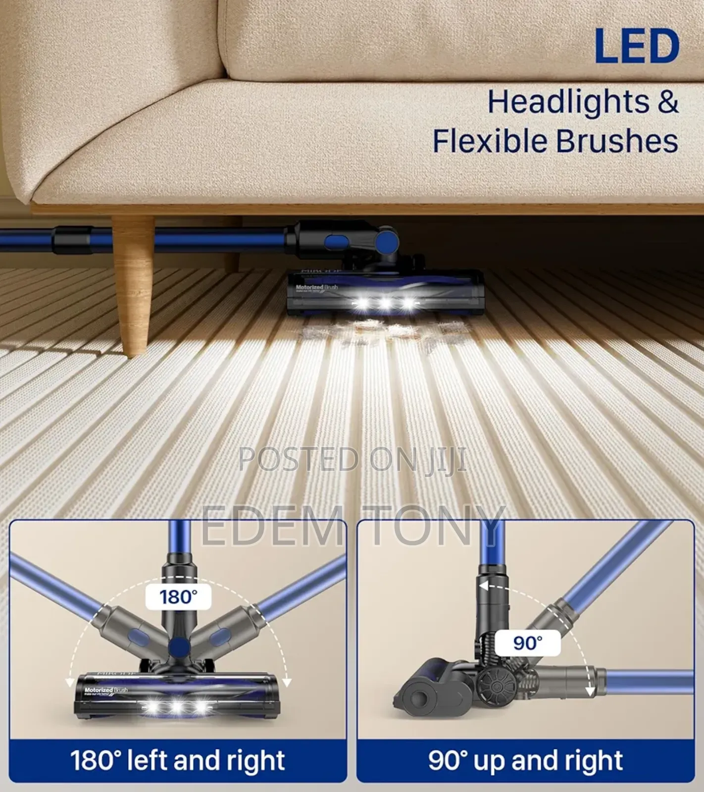 Mibode -Cordless Vacuum Cleaner, Powerful Stick Vacuum With 3 Suctions