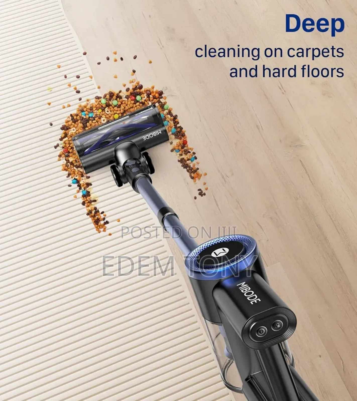 Mibode -Cordless Vacuum Cleaner, Powerful Stick Vacuum With 3 Suctions