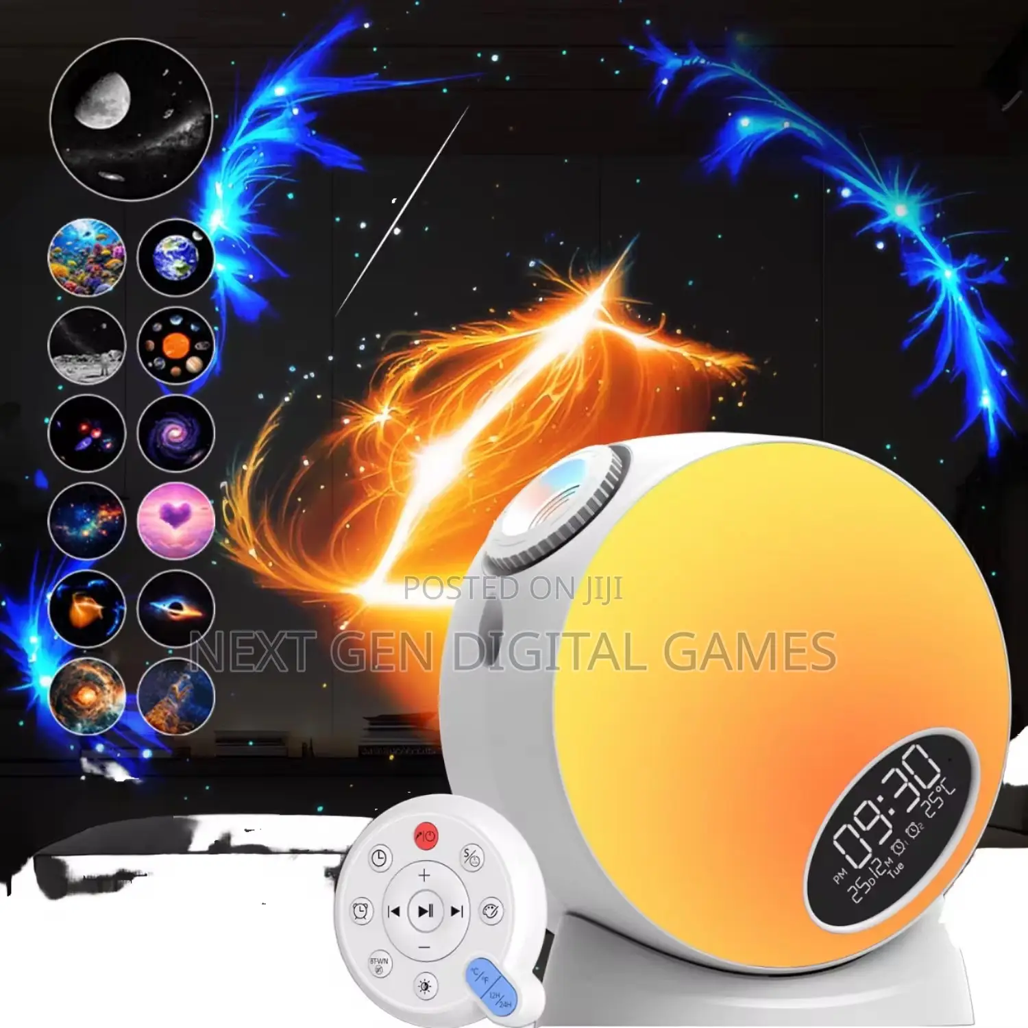 Varicolored Meteor Galaxy Projector 7th Gen With Speaker And Clock