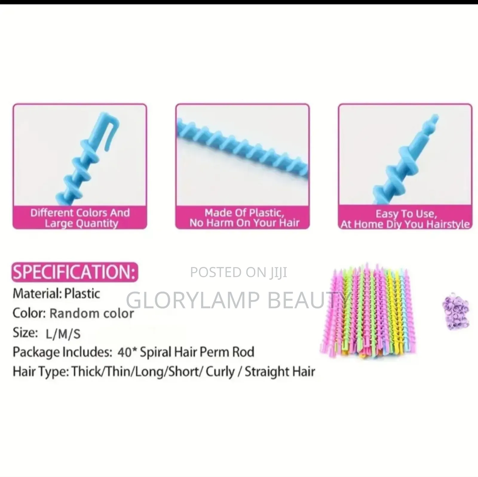 Spiral Hair Perm Rods – Easy Curl Styling Rollers 12pcs Mixed Colors