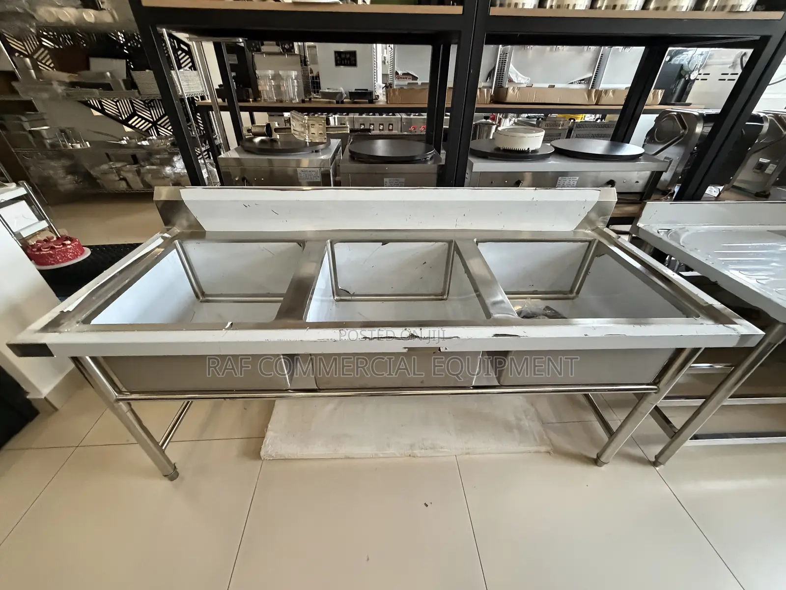 Commercial Stainless Steel Tripple Sink