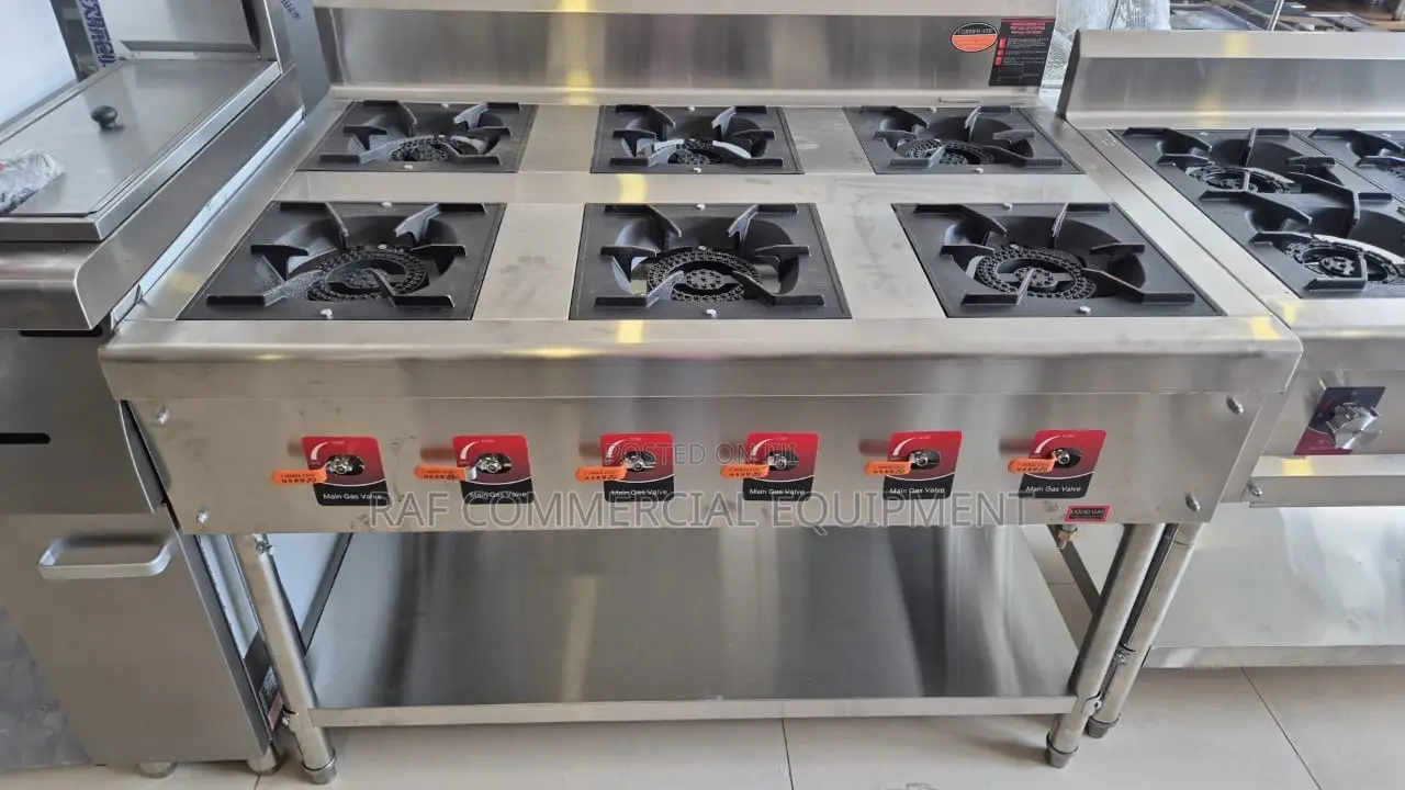 Commercial 6 Burner Gas Stove Cooker