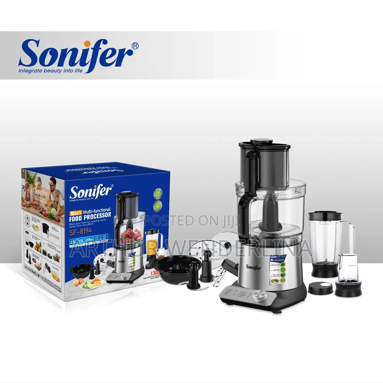 Sonifer 1300w 10-in-1 Food Processor