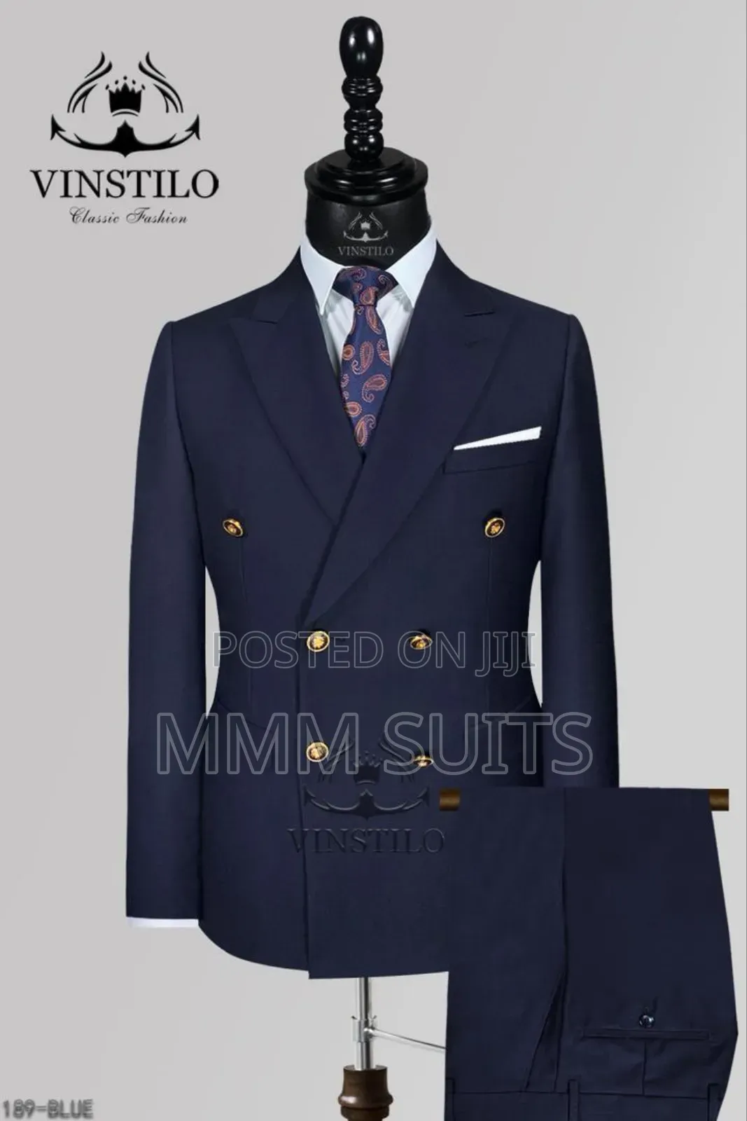 Quality Vinstillo 2-Piece Double-Breasted Men's Suit for Graduation
