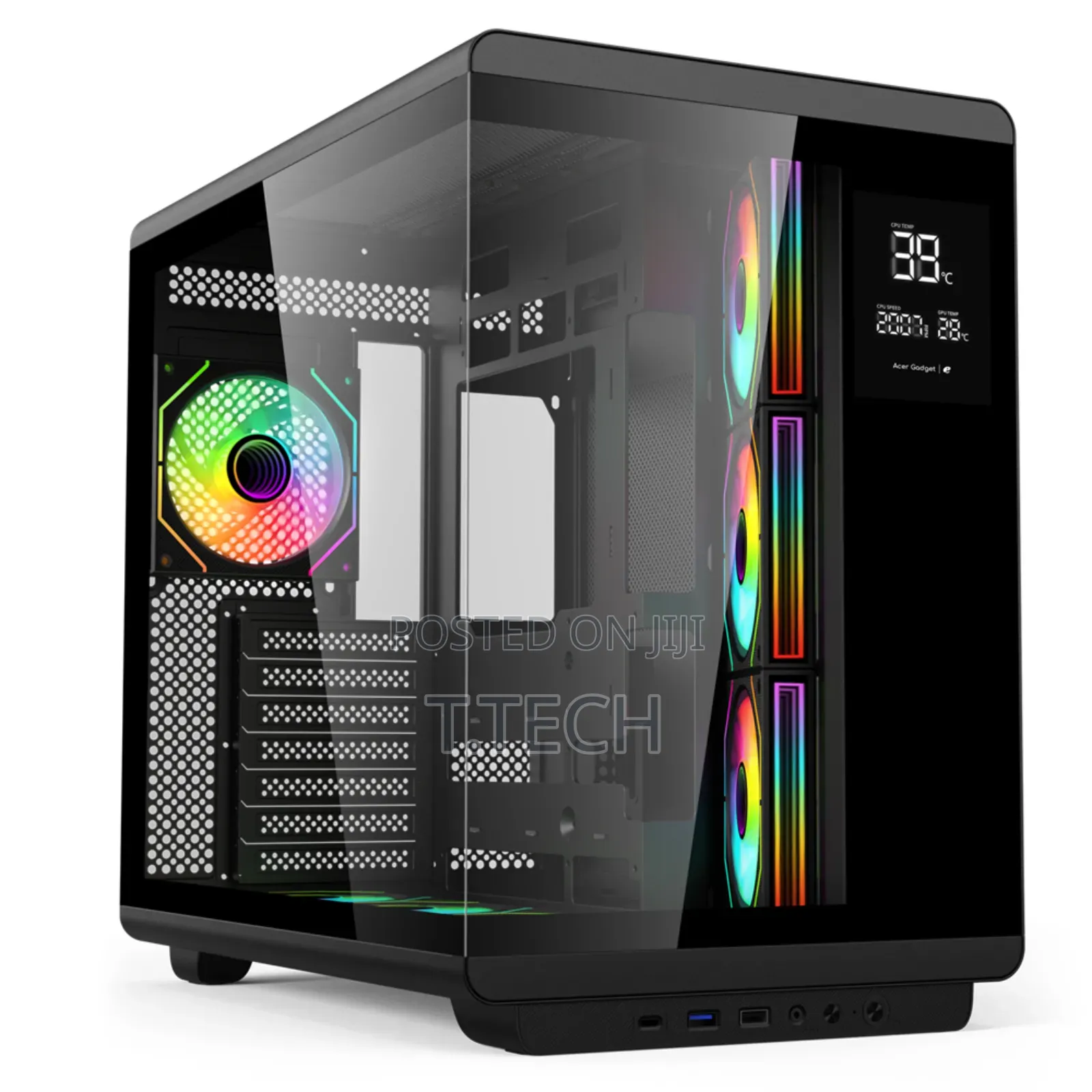 High End LCD Screen Gaming Case With Argb Fans