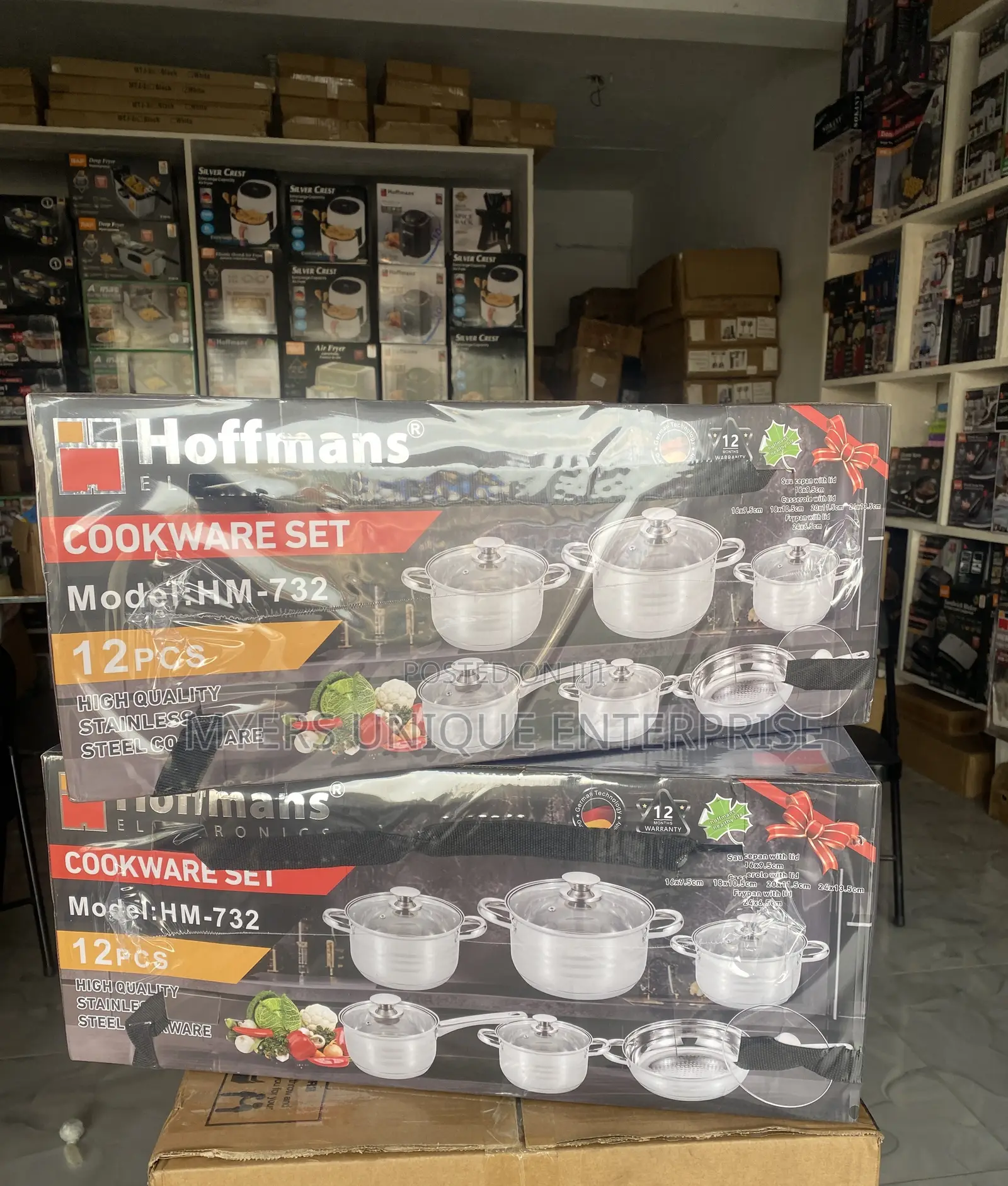 Easy to Clean Hoffmans Stainless Steel 12pcs Cooking Pot