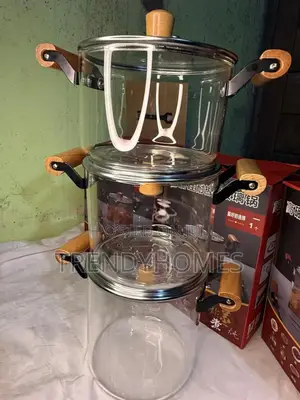 3 Set Glass Cooking Pot 3.5l-4.5l-5.5l