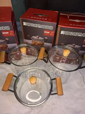 3 Set Glass Cooking Pot 3.5l-4.5l-5.5l
