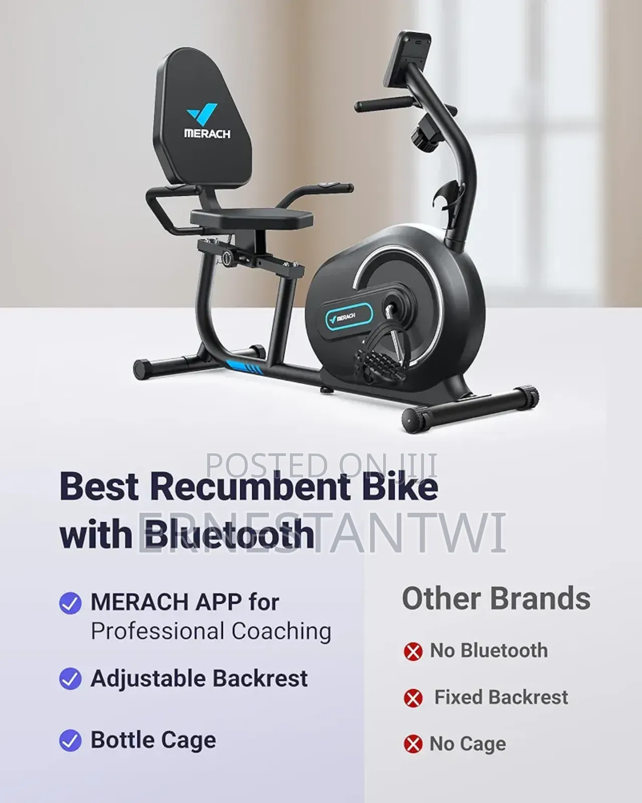 Recumbent Exercise Bike With Bluetooth Connectivity From Merach, Uk in ...