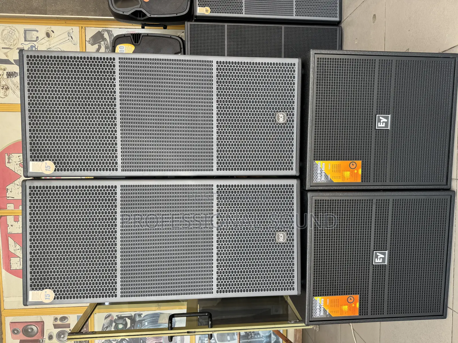 Set of Professional Audio Speakers RCF and Ev