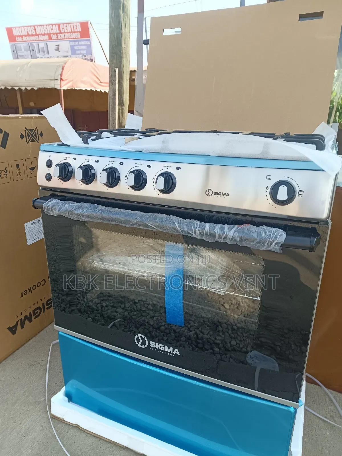 Sigma 80*60 5burner Gas Cooker Oven + Grill + Auto Ignition
