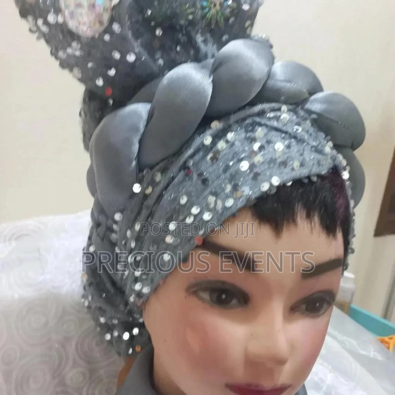 Turbans White N Ash Colour