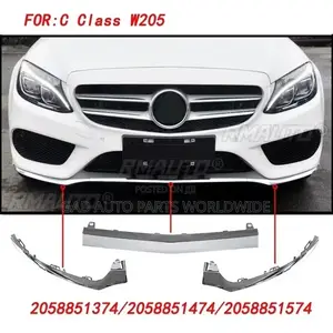 Mercedes Benz Frint Bumper Lower Lip Trim Moulding Chrome 2015-2021
