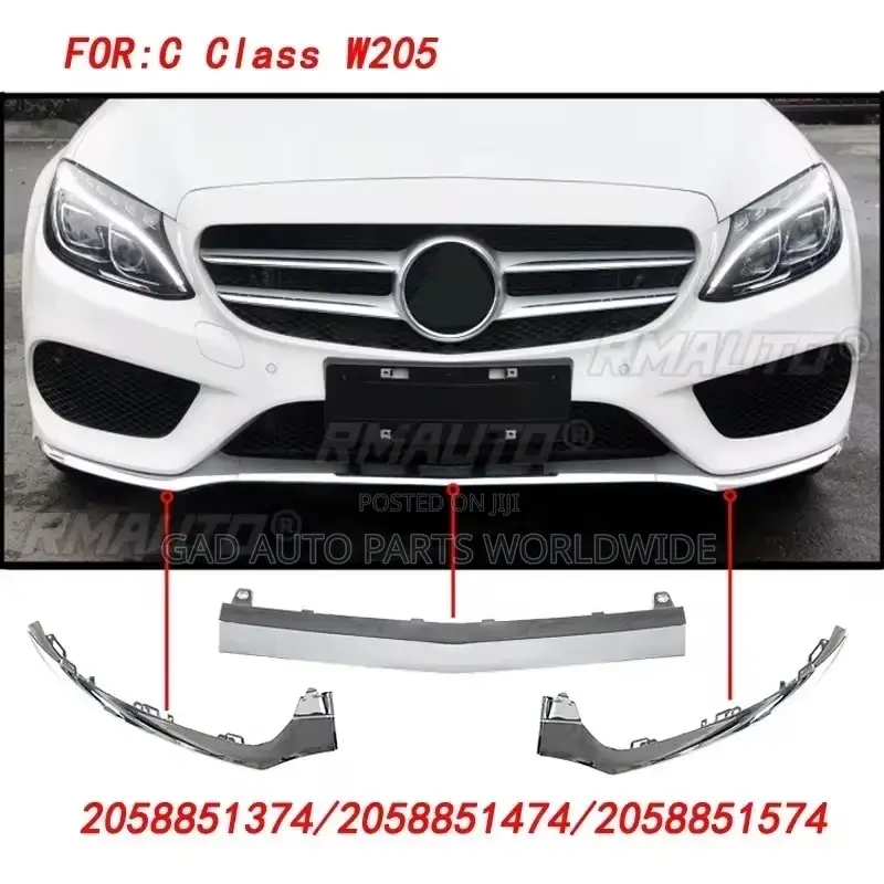 Mercedes Benz Frint Bumper Lower Lip Trim Moulding Chrome 2015-2021