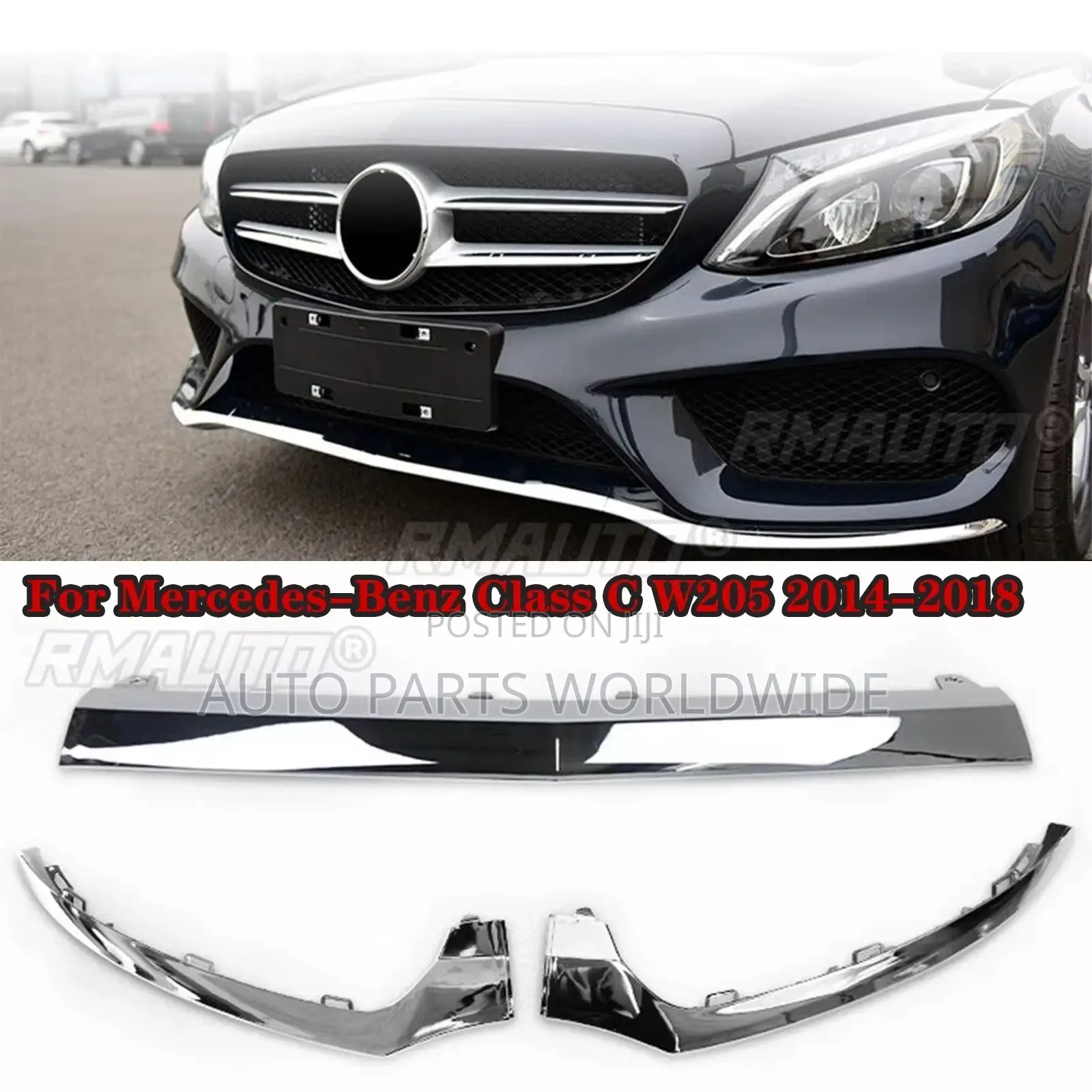Mercedes Benz Frint Bumper Lower Lip Trim Moulding Chrome 2015-2021
