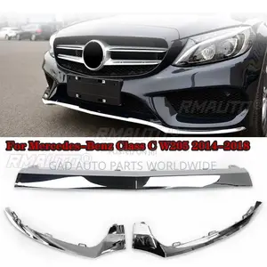 Mercedes Benz Frint Bumper Lower Lip Trim Moulding Chrome 2015-2021