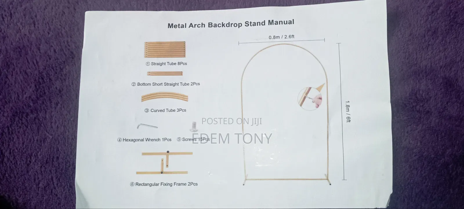 A 6ft Metal Arch Backdrop Stand Designed for Events