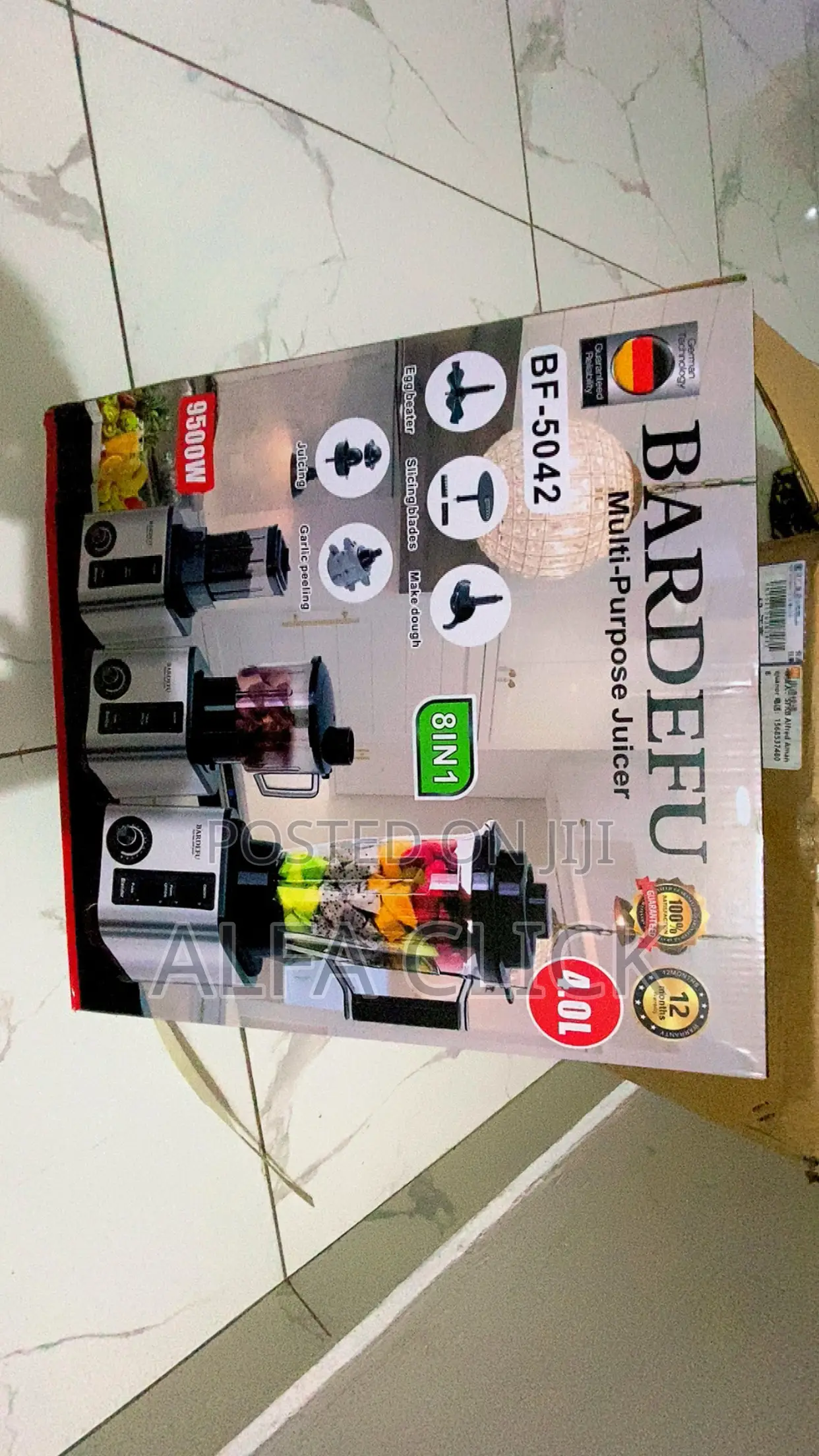 Original Bardefu 8-in-1(4l) Blender 9500w- Copper Motor