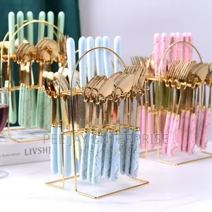 24-Piece Gold-Tone Stainless Steel Cutlery Set
