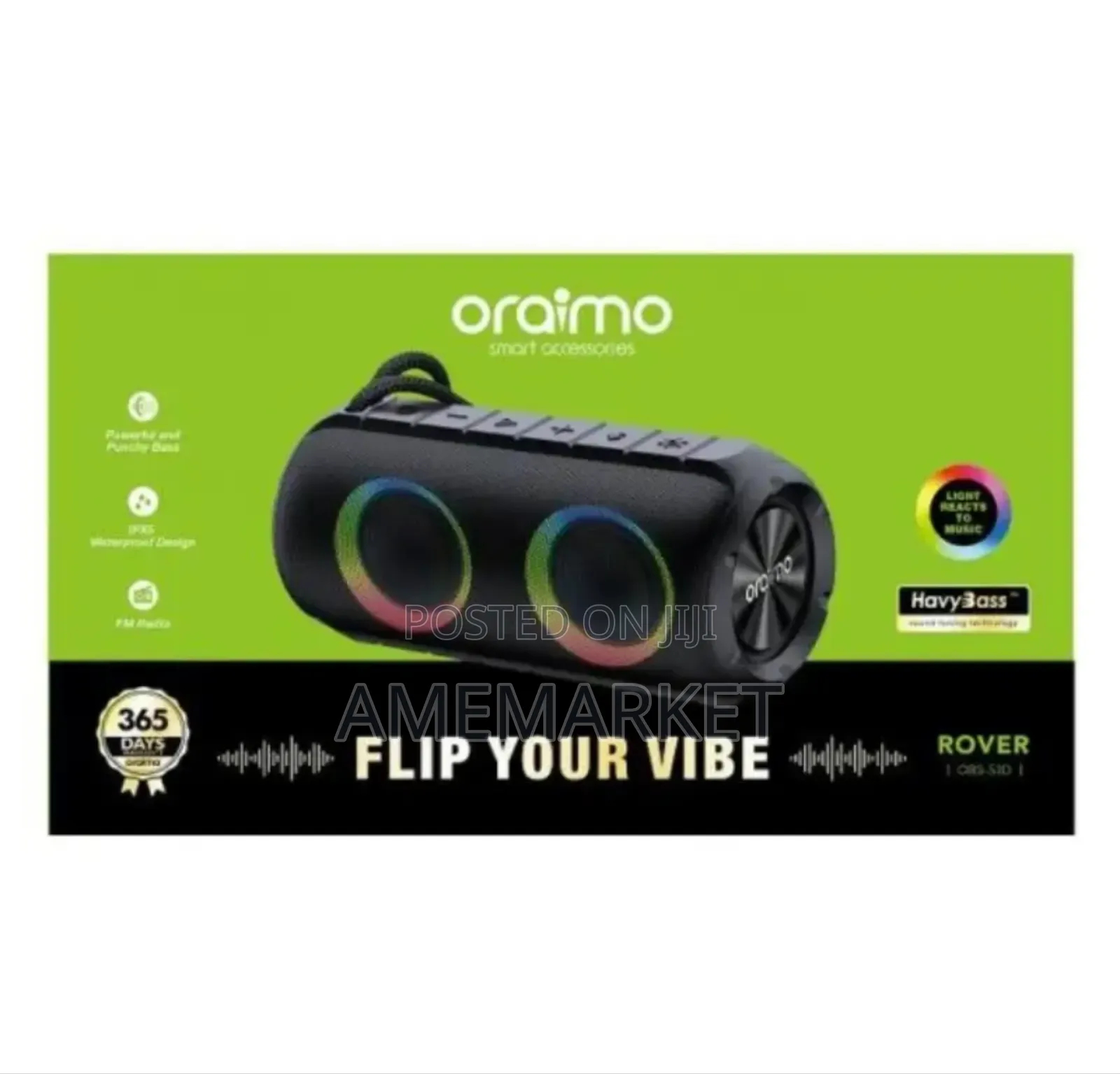 Oraimo Rover RGB Lights Bluetooth Fm Wireless Speaker